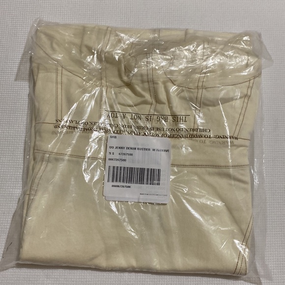 Urban Outfitters Jenny Denim Bustier Mini Dress Ivory Size Small - Picture 11 of 11